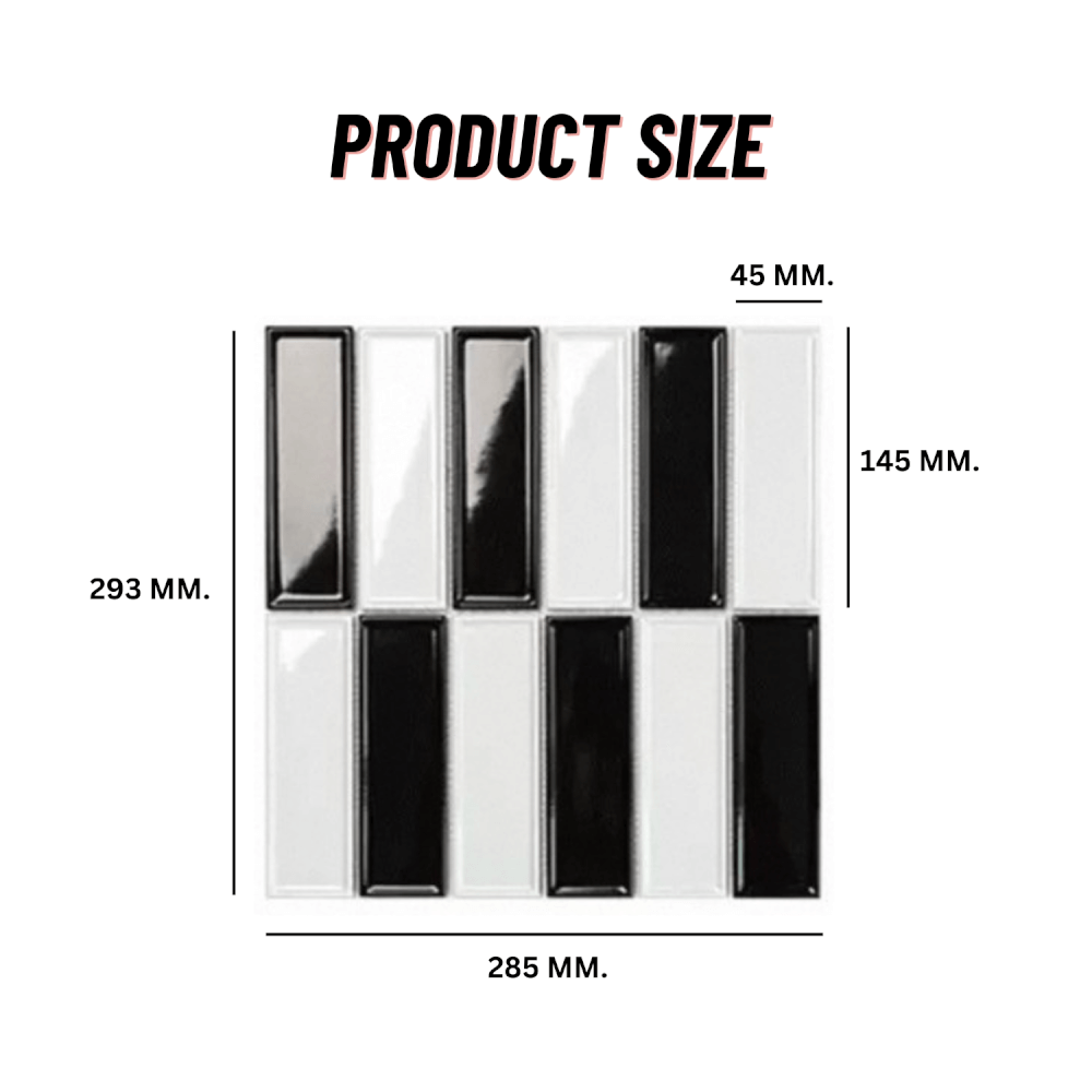 โมเสค TIMELESS TILES รุ่น BAR 29.3X28.5 ซม. สีขาวดำ ผิวเงา